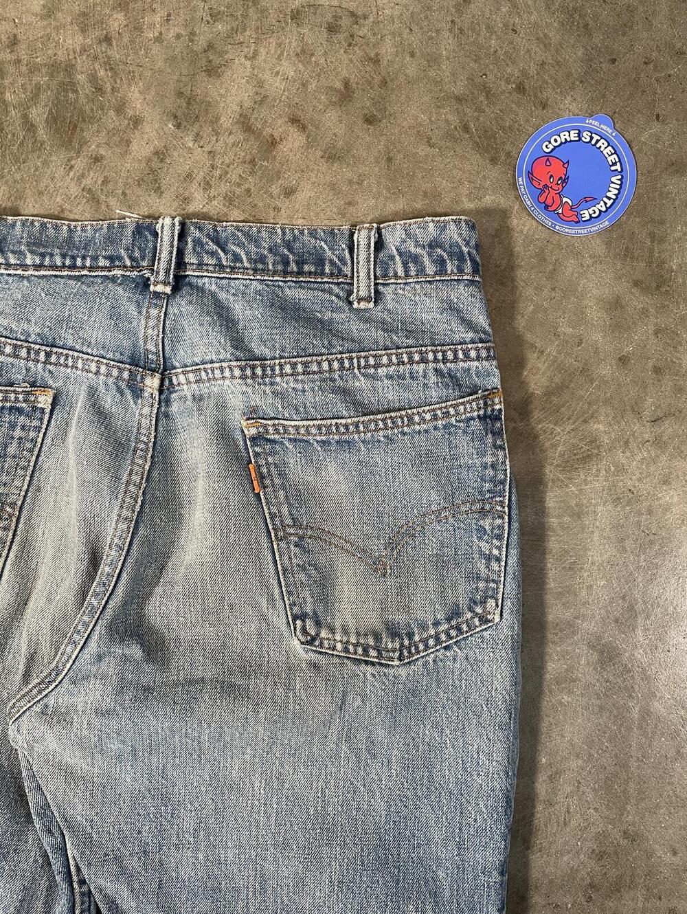 W34 Vintage 70s Levis 617 Orange Tab Zip Flare denim 34x39
